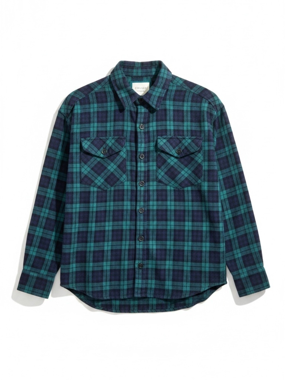 Forever 21 Green & Navy Plaid Flannel Shirt – Women’s Size Small